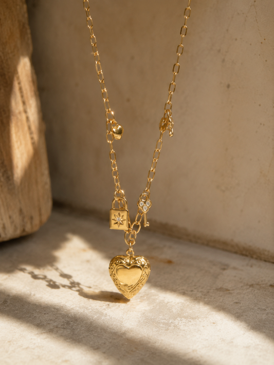 Collier à charms Coeur - Doré