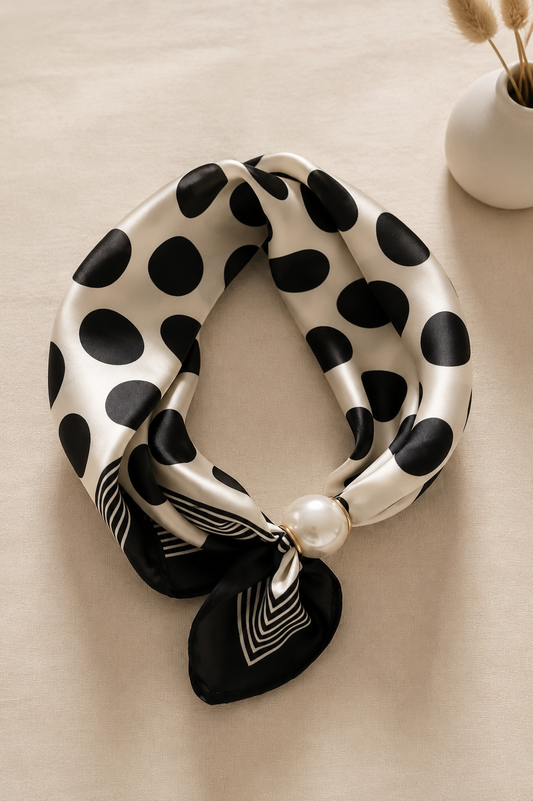 Foulard du cou aimantée perle - Motif pois