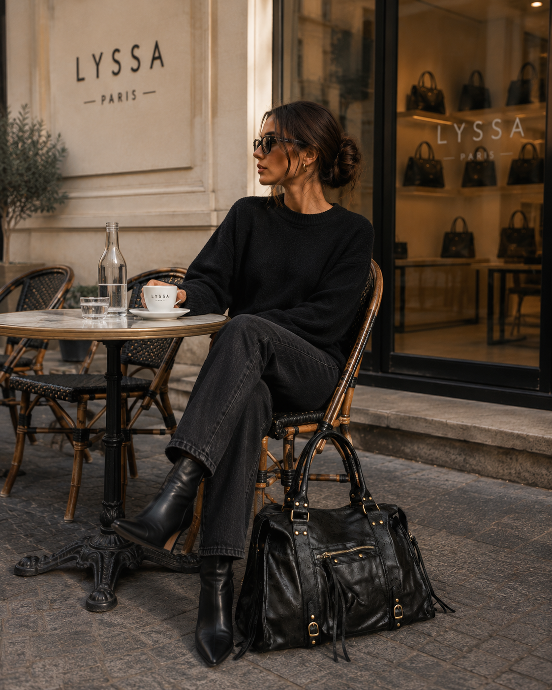 LYSSA INTEMPOREL - noir cuir brossé